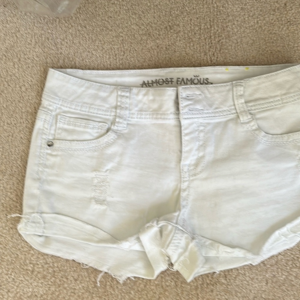 Almost Famous White Denim Micro Shorts Excellent Condition Size S